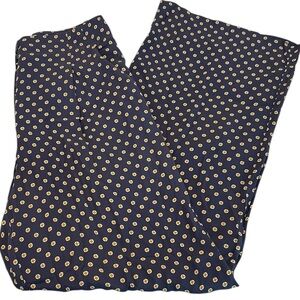 Women's Anthropologie Feather Bone Solstice Wide Leg Pants Navy Yellow Size 12